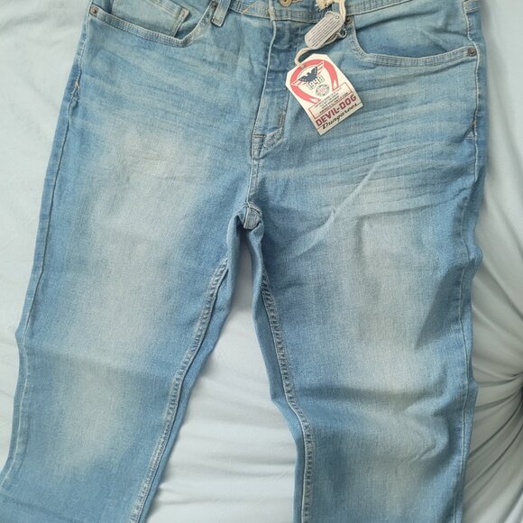 NEW DEVIL-DOG DUNGAREES  Men's Athletic Fit Jeans Oxford Color 34x34 - Picture 1 of 6